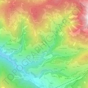 Mappa topografica Blei, altitudine, rilievo