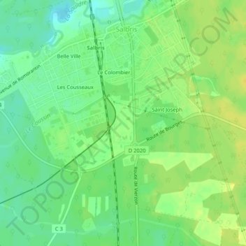 Mappa topografica Le Stade, altitudine, rilievo