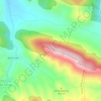 Mappa topografica Torla, altitudine, rilievo