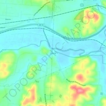 Mappa topografica Claylick, altitudine, rilievo
