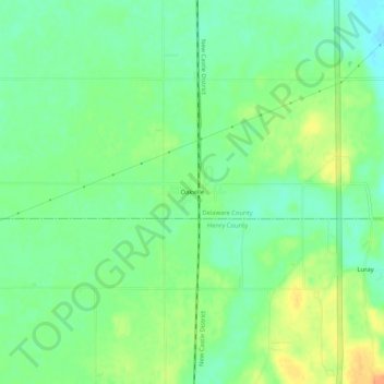 Mappa topografica Oakville, altitudine, rilievo
