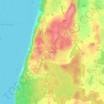 Mappa topografica Sibichhausen, altitudine, rilievo