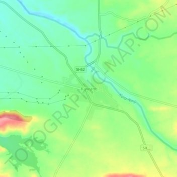 Mappa topografica Kawant, altitudine, rilievo
