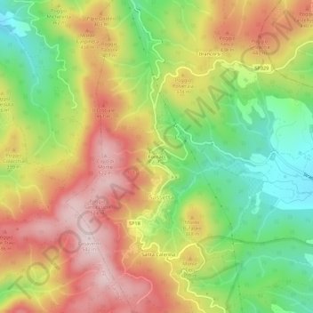 Mappa topografica Fornaci, altitudine, rilievo