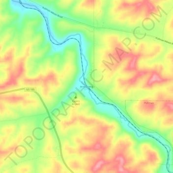 Mappa topografica Armstrong, altitudine, rilievo