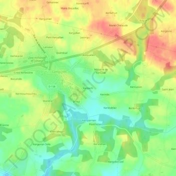 Mappa topografica Kerpach, altitudine, rilievo