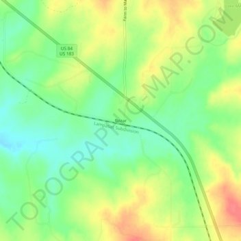 Mappa topografica Bozar, altitudine, rilievo