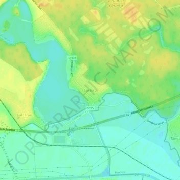 Mappa topografica Cernica, altitudine, rilievo