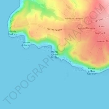 Mappa topografica Pointe du Bec de l'Âne, altitudine, rilievo