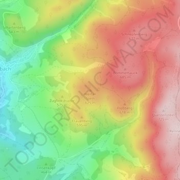 Mappa topografica Weißer Stein, altitudine, rilievo