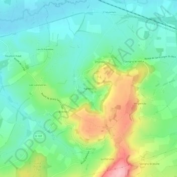 Mappa topografica Nanteuil, altitudine, rilievo