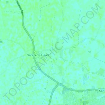 Mappa topografica Holbeach Clough, altitudine, rilievo