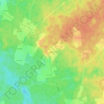 Mappa topografica Peylahon, altitudine, rilievo