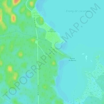 Mappa topografica Lotissement Bernos, altitudine, rilievo