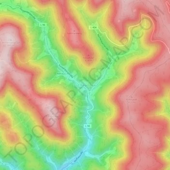 Mappa topografica Bad Rippoldsau, altitudine, rilievo