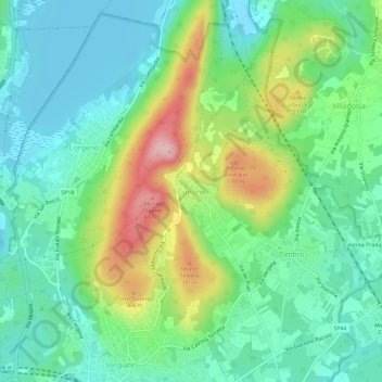 Mappa topografica Cuirone, altitudine, rilievo