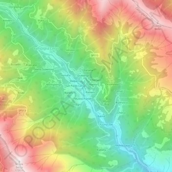 Mappa topografica Maciotta, altitudine, rilievo