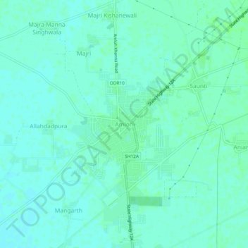 Mappa topografica Amloh, altitudine, rilievo