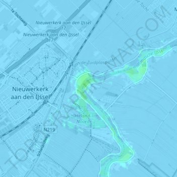 Mappa topografica IJssellaan, altitudine, rilievo
