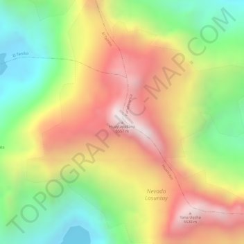 Mappa topografica Nevado Huaytapallana, altitudine, rilievo