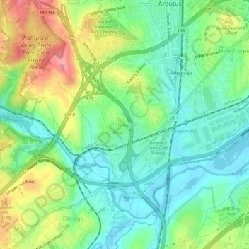 Mappa topografica Relay, altitudine, rilievo