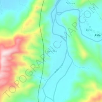 Mappa topografica Up-uplas, altitudine, rilievo