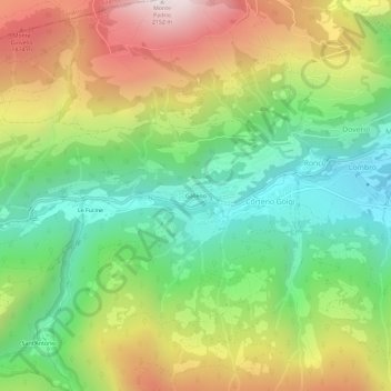 Mappa topografica Galleno, altitudine, rilievo