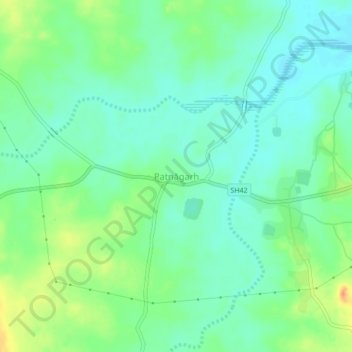 Mappa topografica Patnagarh, altitudine, rilievo