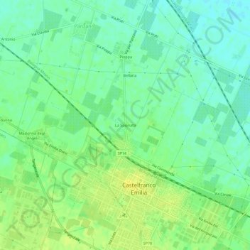 Mappa topografica La Spianata, altitudine, rilievo