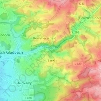 Mappa topografica Dombach, altitudine, rilievo