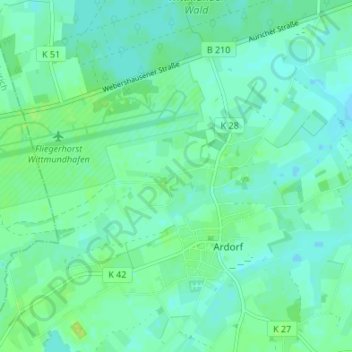 Mappa topografica Wehle, altitudine, rilievo