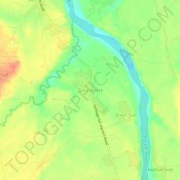 Mappa topografica Garit Norte, altitudine, rilievo
