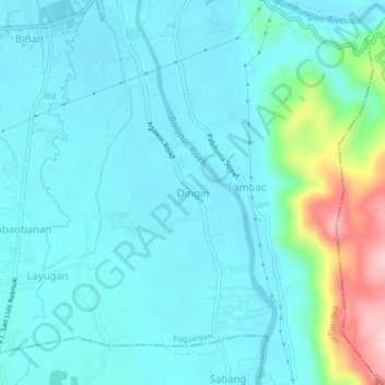 Mappa topografica Dingin, altitudine, rilievo
