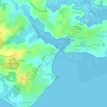 Mappa topografica Banastère, altitudine, rilievo