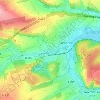 Mappa topografica Samette, altitudine, rilievo