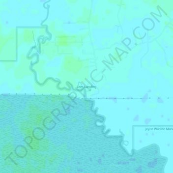 Mappa topografica Lees Landing, altitudine, rilievo