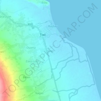 Mappa topografica Gajo, altitudine, rilievo