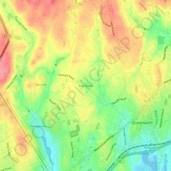 Mappa topografica Rock Ridge, altitudine, rilievo