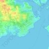 Mappa topografica Le Menez, altitudine, rilievo