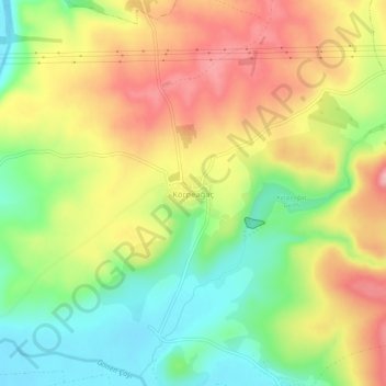 Mappa topografica Körpeağaç, altitudine, rilievo