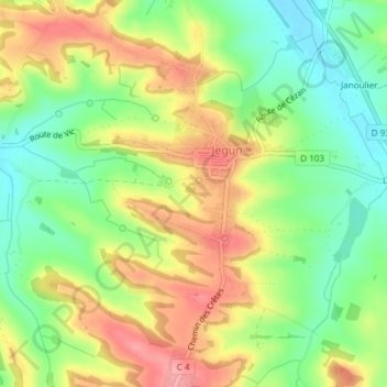 Mappa topografica Saint-Martin, altitudine, rilievo