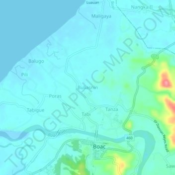 Mappa topografica Buliasnin, altitudine, rilievo