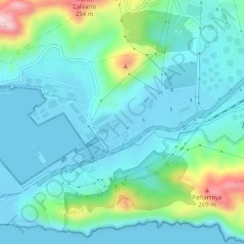 Mappa topografica La Alberca, altitudine, rilievo