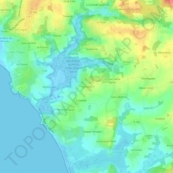 Mappa topografica Kermabo, altitudine, rilievo