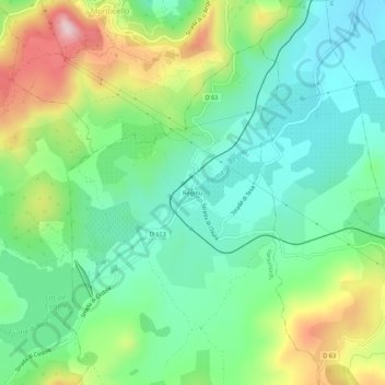 Mappa topografica Reginu, altitudine, rilievo