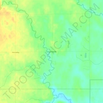 Mappa topografica Sugar Rapids, altitudine, rilievo