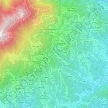 Mappa topografica Vico, altitudine, rilievo