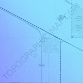 Mappa topografica Niland, altitudine, rilievo