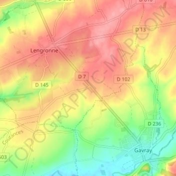 Mappa topografica La Goubinière, altitudine, rilievo