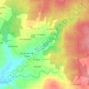 Mappa topografica Cabo da Ribeira, altitudine, rilievo